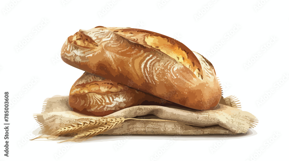 Concept of a bakery with two new sourdough loaves 