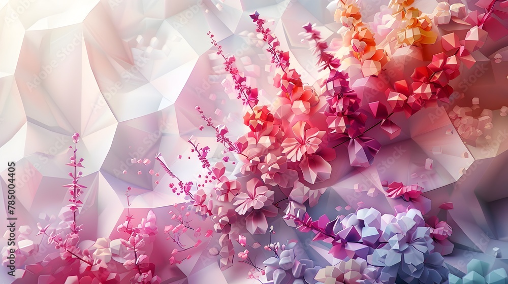 Obraz premium Low Poly Art Illustrating Biotechnology's Commitment to Discovery and
