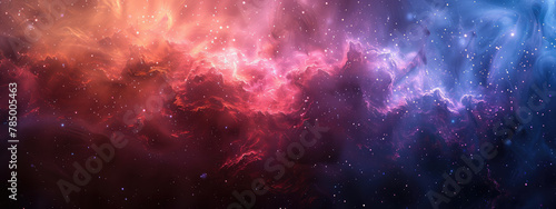 Ethereal galaxy background with vibrant colors and starry sky. Created with Ai