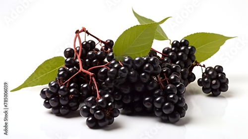 Elderberry fruit on white background