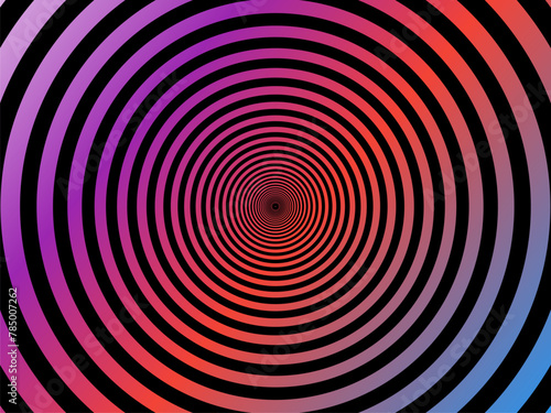 Optical illusion of black circles with gradient color background