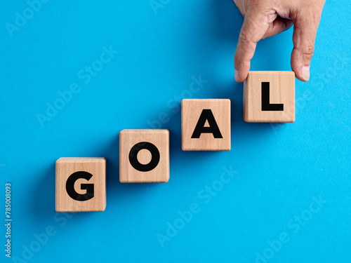 Goal achievement, goal setting, business objectives, growth and success concepts.