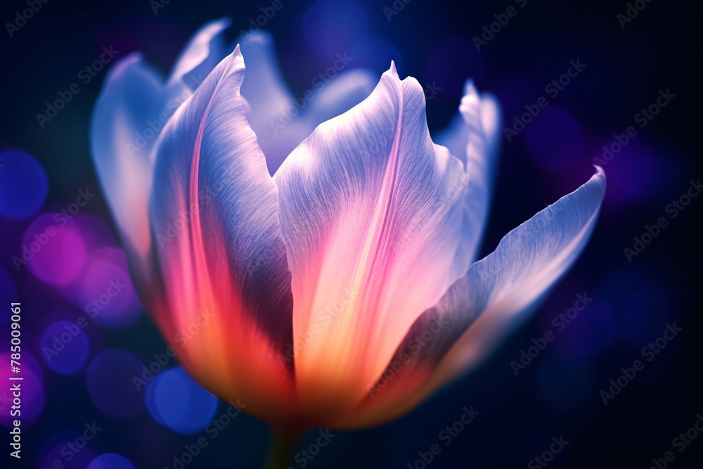 Abstract glowing flowers close-up illustration, abstract KV main visual business PPT background Abstract glowing flowers close-up illustration, abstract KV main visual business PPT background