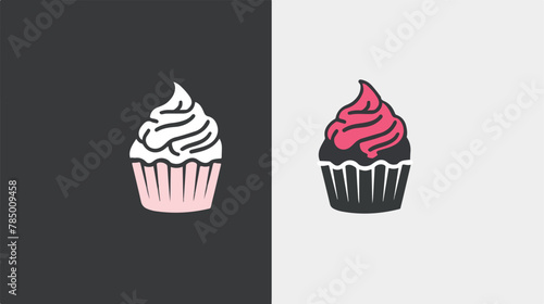 Cupcake icon vector filled flat sign solid pictogram