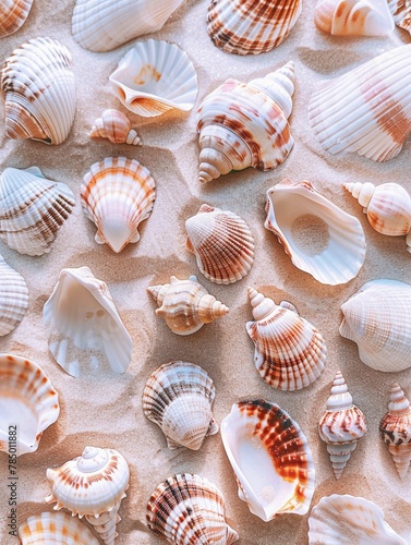 Beautiful illustration of boho sea shells art print