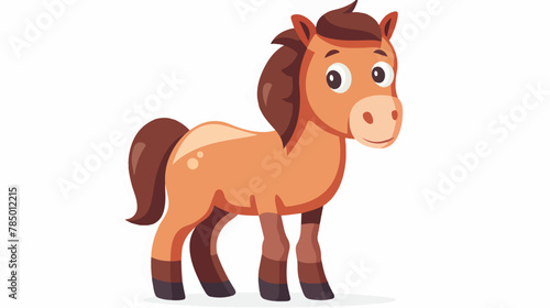 Cute cartoon funny Horse clipart page for kids. Vector