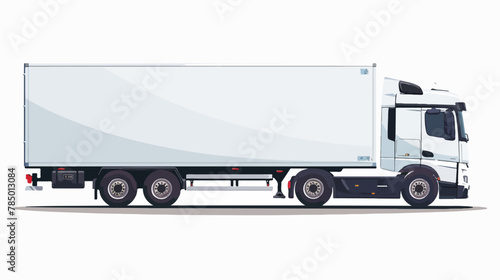 Modern European standard flat nose articulated lorry  photo