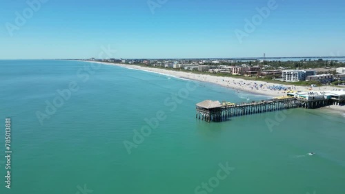 Coastline view near the Cocoa Beach pier near Cape Canaveral on Florida's Space Coast in Brevard County photo