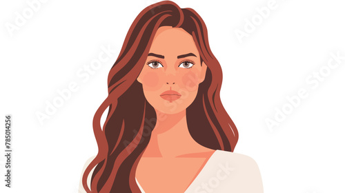 Beautiful woman. Flat vector illustration on a white