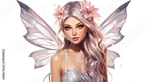 Beauty fairy on a white background illustration vector