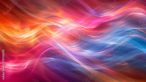A colorful abstract background with a bright blue, red and orange color. Generative AI.