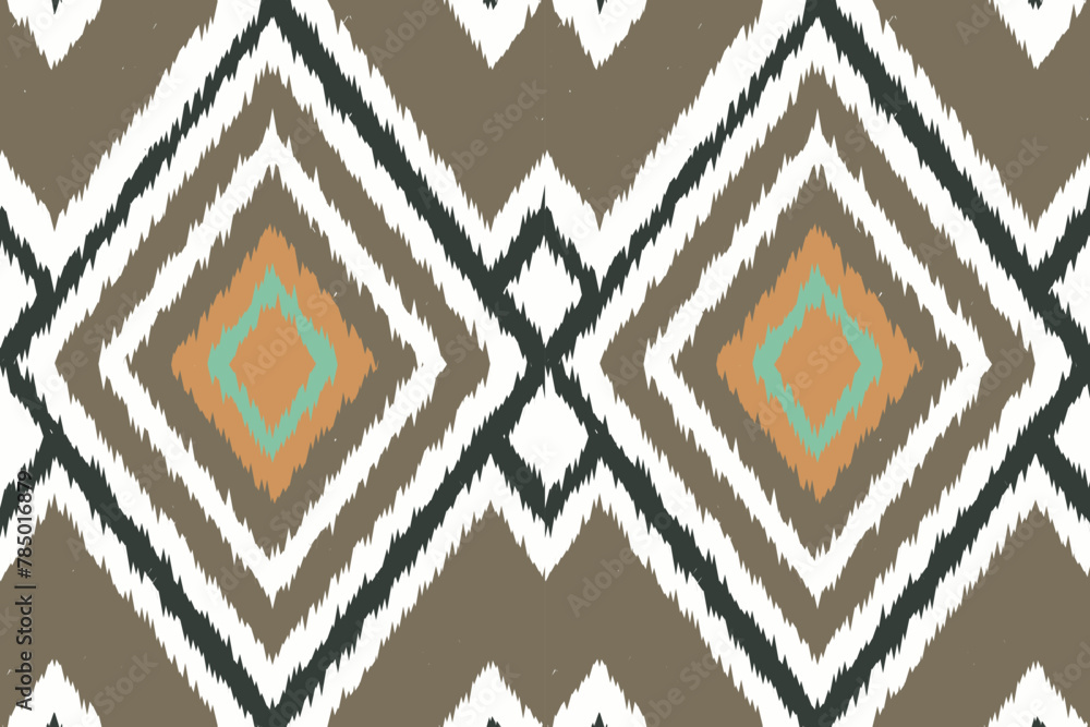 Ethnic ikat seamless pattern in tribal. Fabric American, Mexican style. Design for background, wallpaper, illustration, fabric, clothing, carpet, textile, batik, embroidery. Ethnic ikat seamless pattern in tribal. Fabric American, Mexican style. Design for background, wallpaper, illustration, fabric, clothing, carpet, textile, batik, embroidery.