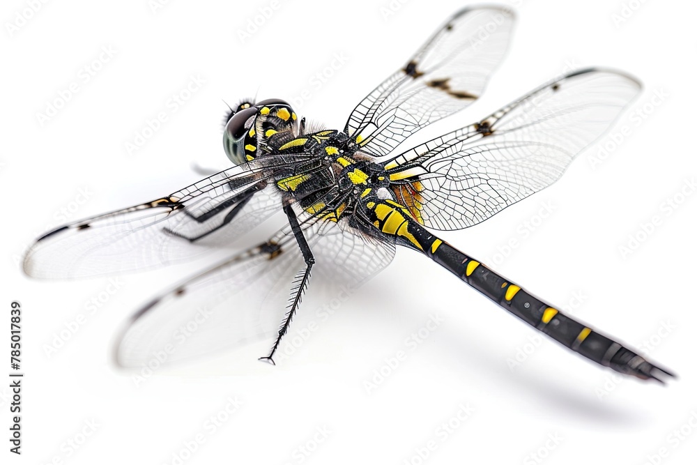 Mystic portrait of spiketail Dragonfly, beside view, full body shot, Close-up View, Mystic portrait of spiketail Dragonfly, beside view, full body shot, Close-up View,
