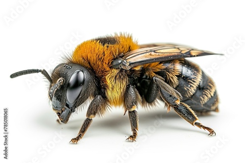 Mystic portrait of Stingless Bee on flower essence, beside view, full body shot, Close-up View, 