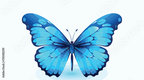 Bright blue butterfly isolated on white background.  © Jasmin