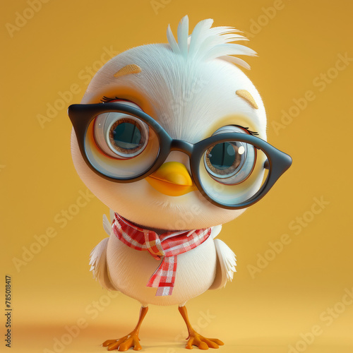 Cute 3D Chick on Pose(Generative Ai)