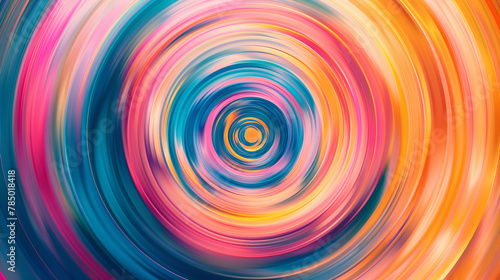 Soft colourful circular abstract background  Glowing concentric circles of light   Abstract bright background  an abstract composition created through the experimental use of zooming the lens while   