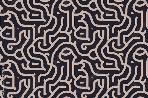 Abstract seamless pattern with interconnected maze-like paths © BetterPhoto