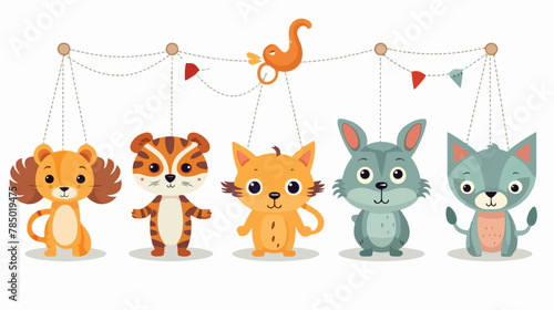 Cute puppet animal Vector illustration isolated on white