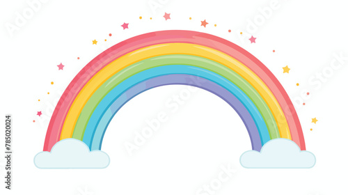 Cute rainbow arc with separate stripes skewed to left photo
