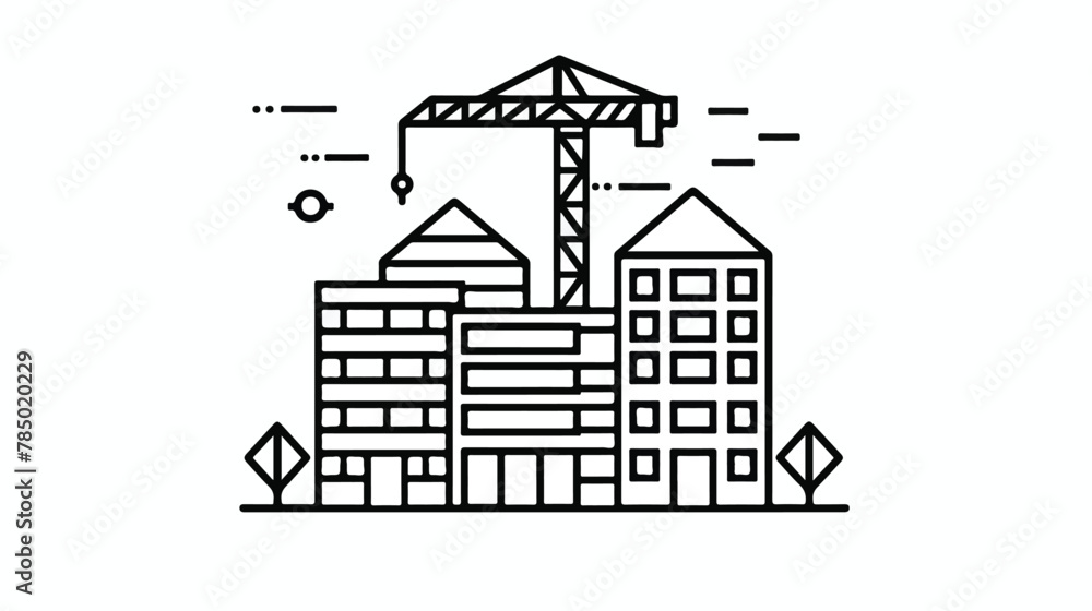 Building process line icon vector. building process 
