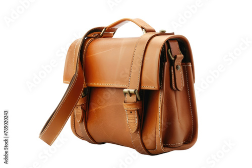Brown Leather Briefcase With Strap