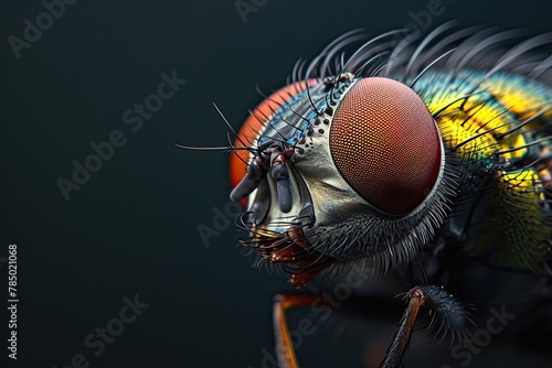 Mystic portrait of Visitor Fly, beside view, full body shot, Close-up View, 