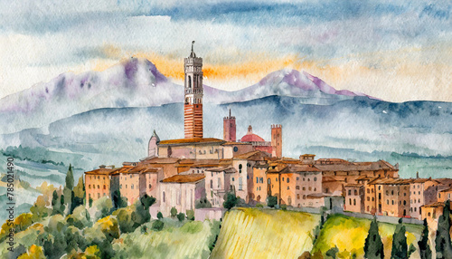 Siena's Secret Melody: A Watercolor Harmony