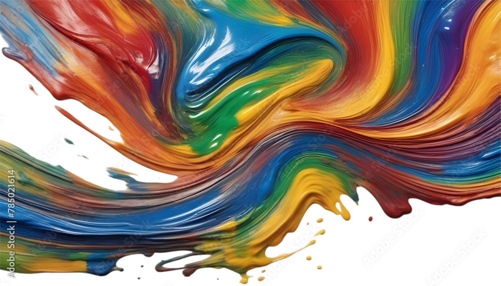 Rainbow wave oil painting using brush technique. Rainbow wave oil painting using brush technique.
