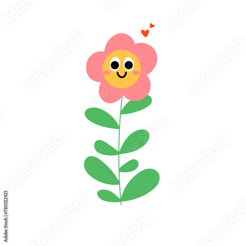 Big flower with smiling face