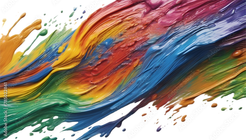 Rainbow wave oil painting using brush technique. Rainbow wave oil painting using brush technique.