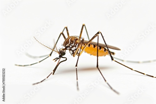Mystic portrait of Yellow fever mosquito, beside view, full body shot,