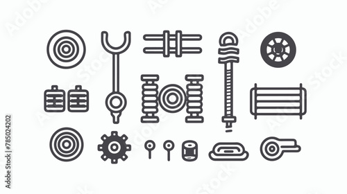 Car spare parts icon outline and linear symbol. Flat