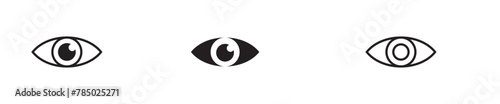 Eye icon set. Eye vector icon. Look and Vision icon.