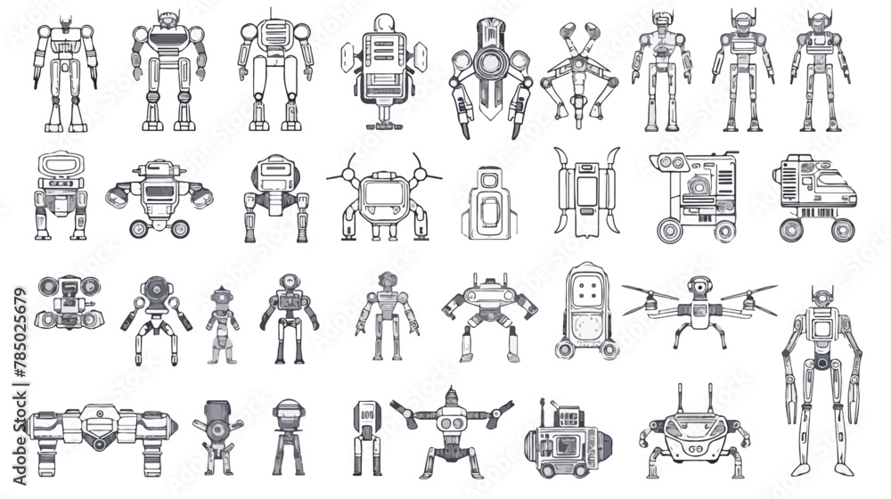 Set of robotics. Civilian industrial and military
