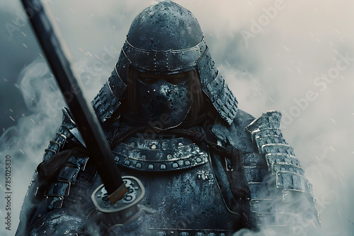 A Reanimated Swordsman Guided by the Ancient Code of Bushido Emerges from the Mist in Cinematic 3D