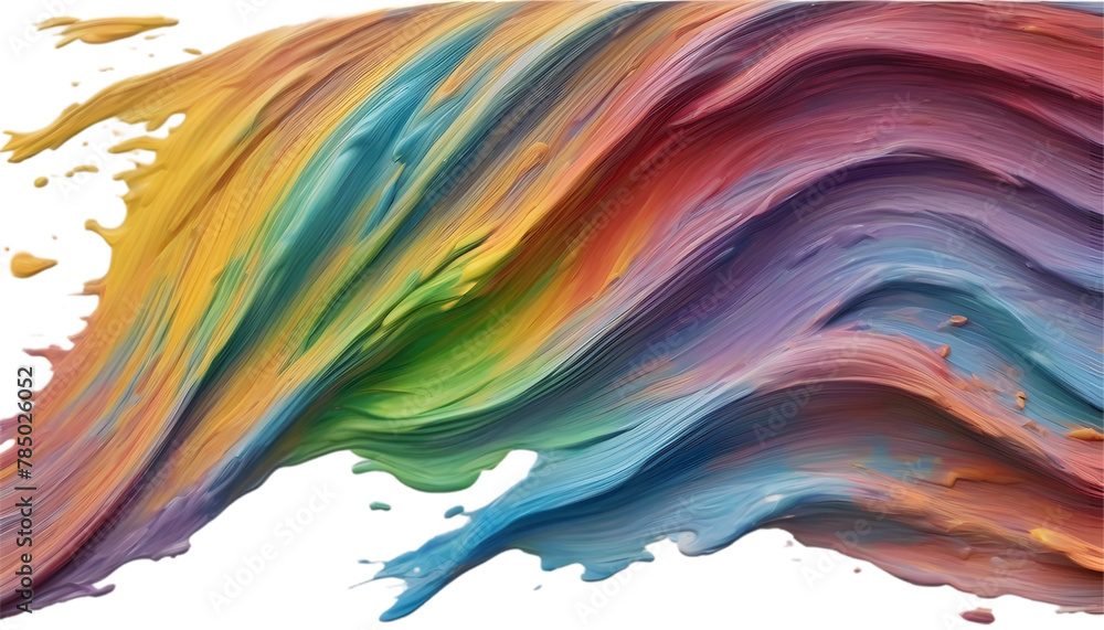 Rainbow wave oil painting using brush technique. Rainbow wave oil painting using brush technique.