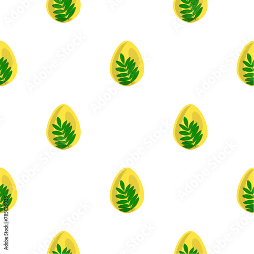 Illustration on theme seamless celebration holiday Easter with hunt colorful bright eggs