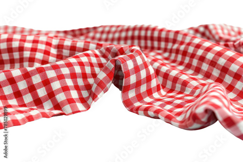 Red and White Checkered Cloth on a White Background