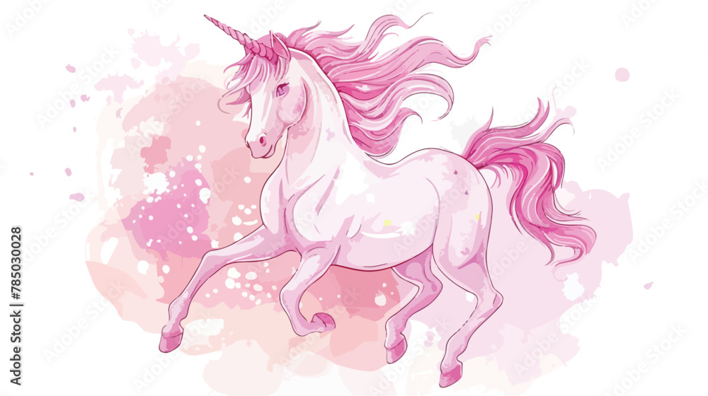 Cute magical unicorn. design isolated on white background