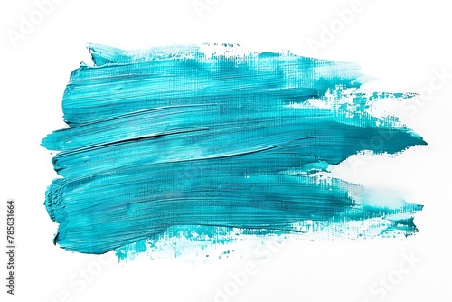 turquoise watercolor stroke background isolated on white background