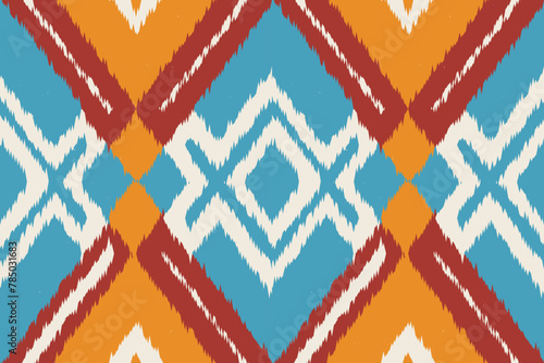 Abstract ethnic ikat chevron pattern background. ,carpet,wallpaper,clothing,wrapping,Batik,fabric,Vector illustration.embroidery style. 