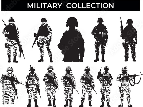 Array of Military Silhouettes