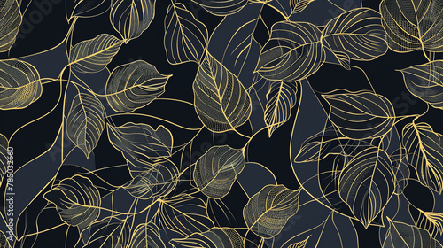 Delicate linework of a botanical pattern of leaves and vines, Futuristic , Cyberpunk