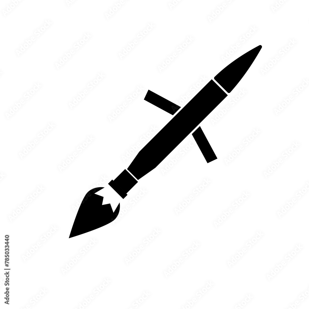 Obraz premium Missiles rocket icon. Atomic warhead silhouette. Vector illustration.