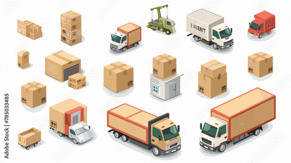 Delivery and storage icons set. EPS10 vector. Vector