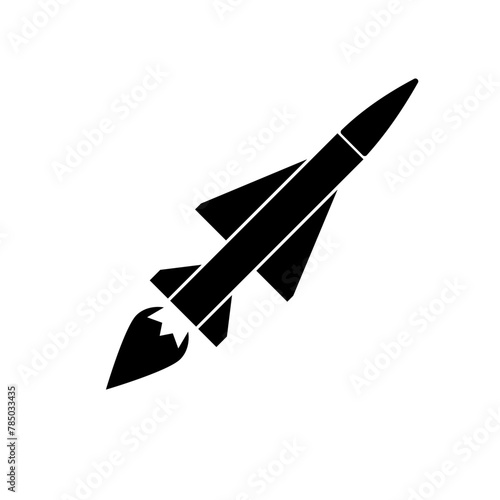 Missiles rocket icon. Atomic warhead silhouette. Vector illustration.