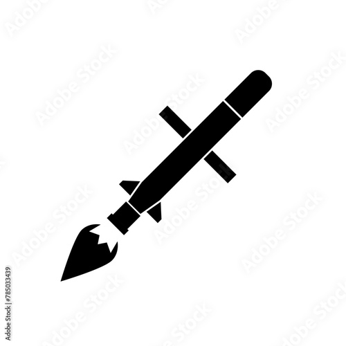 Missiles rocket icon. Atomic warhead silhouette. Vector illustration.