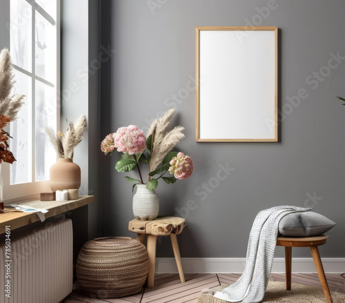 Stylish serenity composition with chic home decor, warm colors and textures.