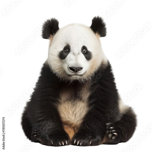 Panda isolated on transporent background. A wild omnivorous animal of the bear family. Bamboo bear photo